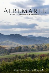 Scenic countryside with mountains and vineyards in Albemarle County.
